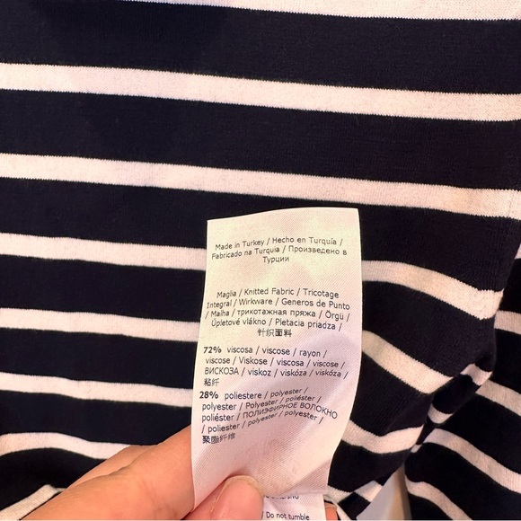 Max&Co Label-cut Turtle-neck Long Sleeves Stripes Top Size: Medium Fall / Winter - Picture 10 of 11